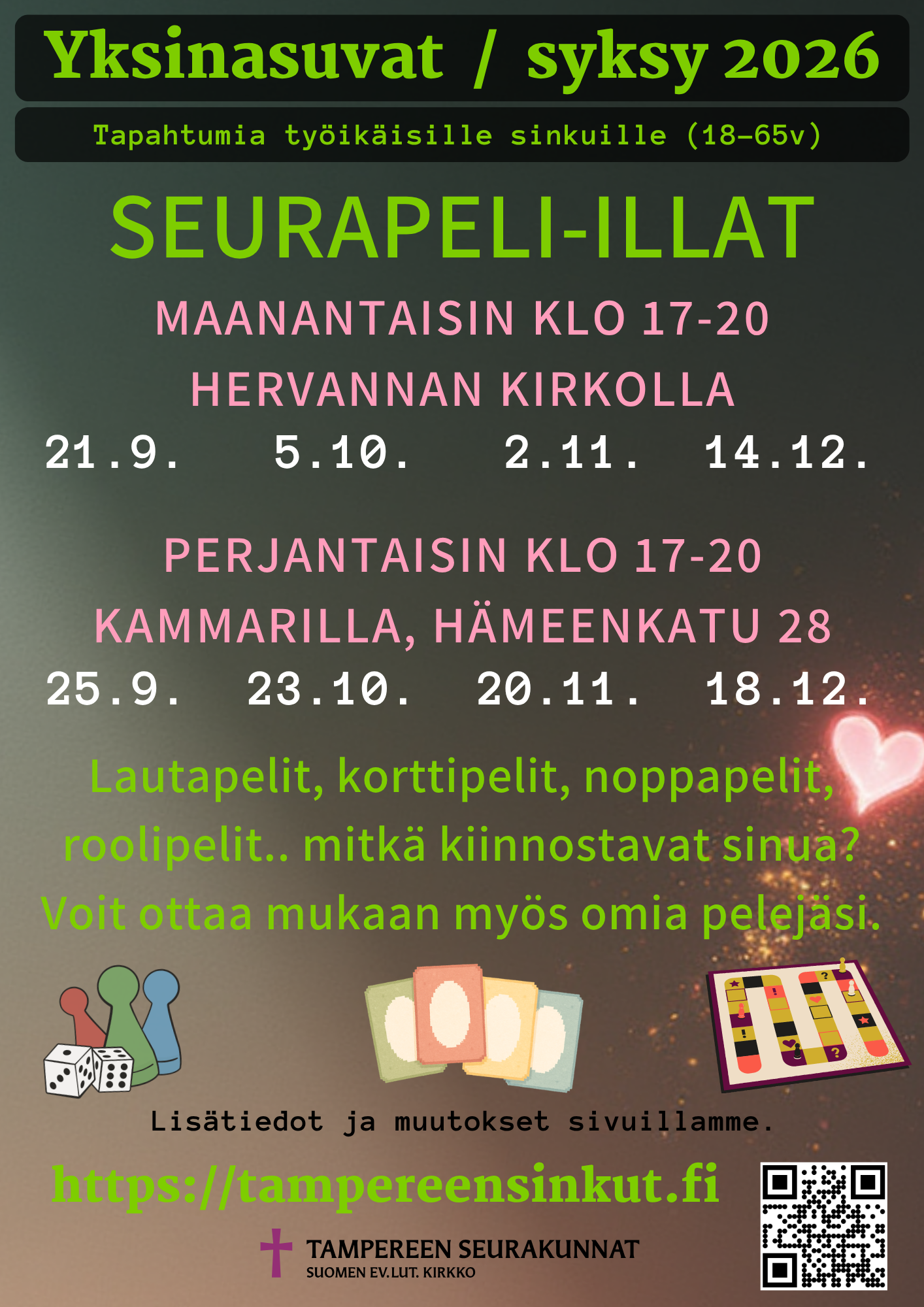 Työikäisille sinkuille seurapelejä: Tuuks Hervantaan pelaan?