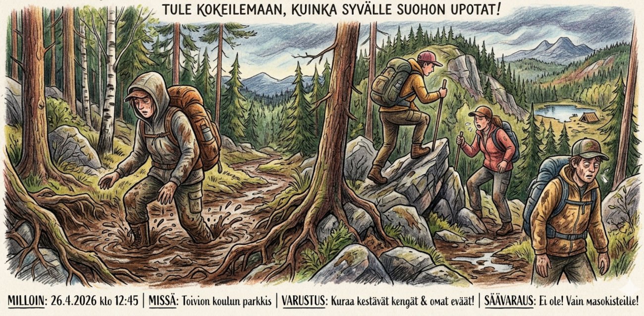 Pirkkalan metsäpatikka, mutakylpy ja savunhajua