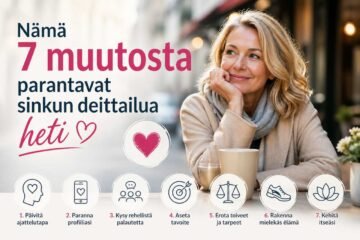 Nämä 7 muutosta parantavat sinkun deittailua heti. Jos olet sinkku ja etsit aitoa parisuhdetta, nämä selkeät oivallukset auttavat etenemään kohti parempia kohtaamisia.