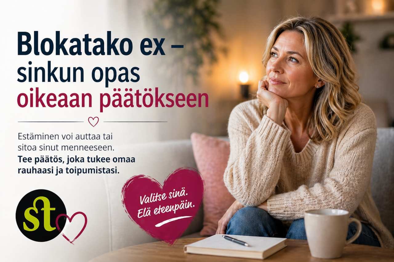 Blokatako ex – sinkun opas oikeaan päätökseen. Milloin estäminen auttaa toipumaan sinkkuna ja milloin se sitoo menneeseen? Lue ennen kuin teet päätöksen.