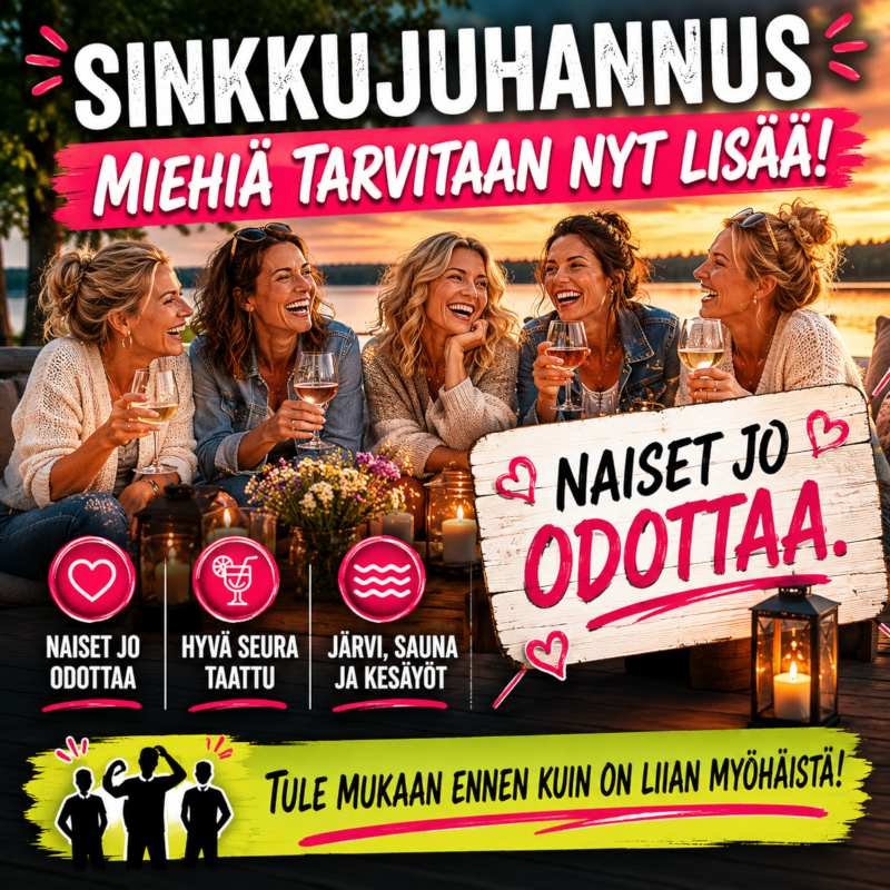 Sinkkujuhannus 2026 miehiä kaivataan lisää