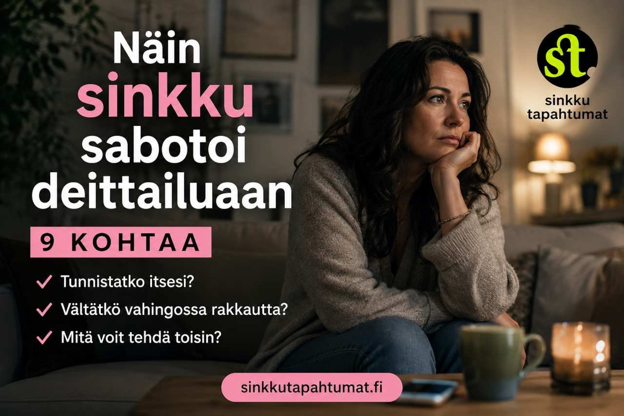 Näin sinkku sabotoi deittailuaan usein huomaamattaan. Tunnista 9 tapaa, jotka voivat estää rakkauden löytymistä ja uuden suhteen alkua.