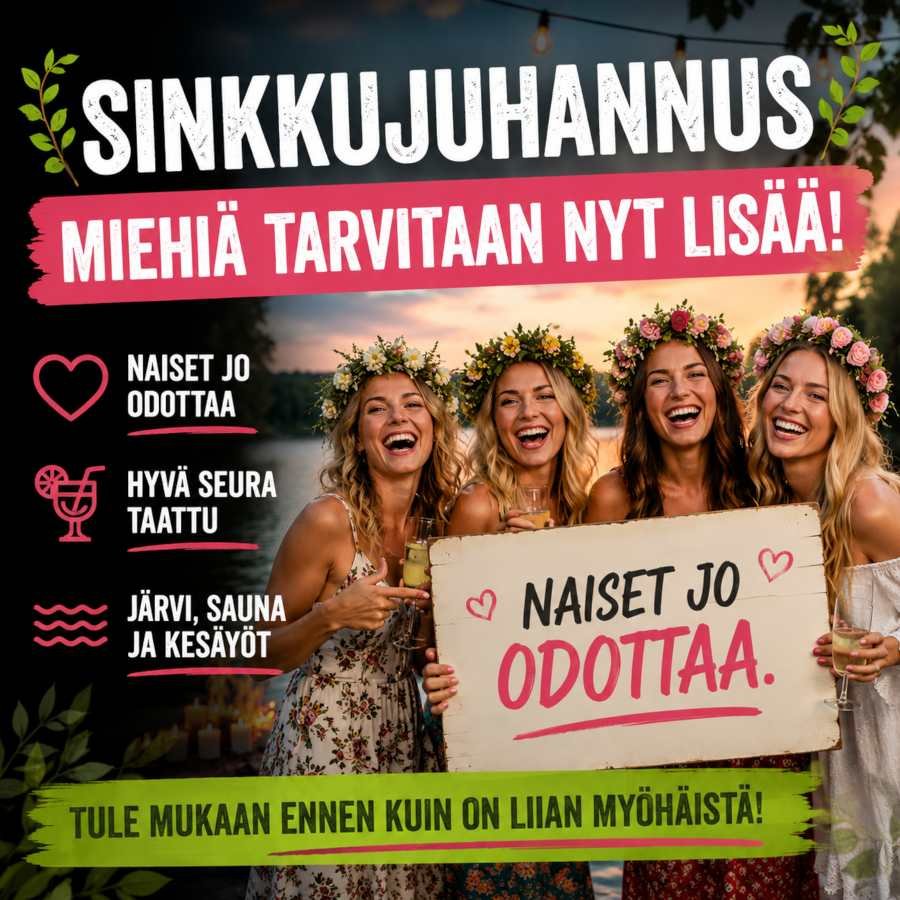 Sinkkujuhannus miehiä tarvitaan lisää