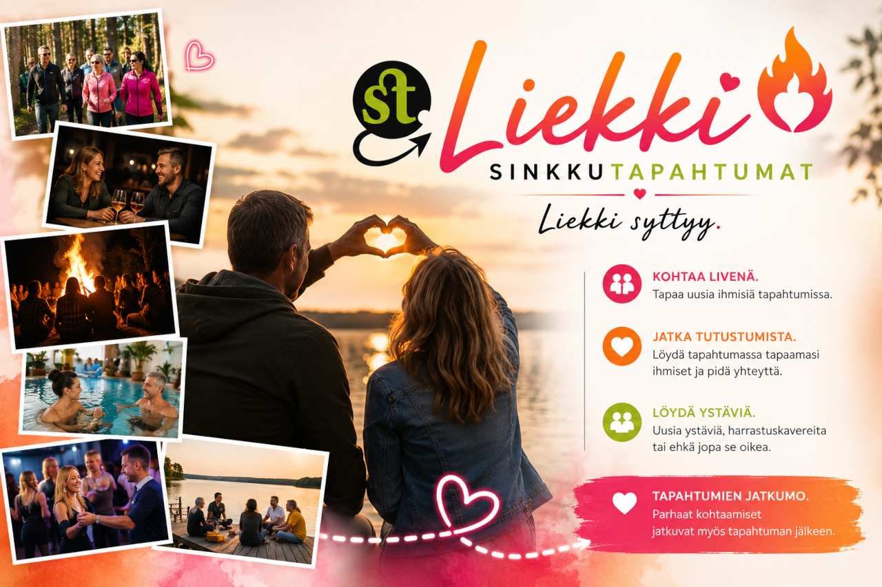 Liekki syttyy ja kohtaamiset jatkuvat - 11 kohtaa 2 Liekki syttyy – tapahtumien jatkumo sinkuille Liekki on Sinkkutapahtumien kehittämä palvelu, joka auttaa sinkkuja jatkamaan tutustumista myös tapahtuman jälkeen. Moni kohtaa kävelyllä, sinkkuillassa, viikonlopputapahtumassa tai Sinkkujuhannuksessa kiinnostavan ihmisen, mutta yhteystiedot jäävät vaihtamatta. Liekki tekee näiden kohtaamisten jatkamisesta helppoa. Toisin kuin perinteiset deittisovellukset, Liekki perustuu aitoihin livekohtaamisiin. Tavoitteena ei ole viettää enemmän aikaa sovelluksessa, vaan löytää uudelleen tapahtumissa tapaamasi ihmiset ja jatkaa tutustumista heidän kanssaan. Liekistä voi löytyä uusi ystävä, harrastuskaveri, matkaseuralainen tai elämänkumppani. Liekki tuo lisäarvoa myös tapahtumien järjestäjille ja yhteistyöyrityksille, sillä se tekee tapahtumista entistä merkityksellisempiä tarjoamalla osallistujille mahdollisuuden jatkaa yhteydenpitoa myös tapahtuman päätyttyä. Liekki syttyy kohtaamisesta. Parhaat kohtaamiset tapahtuvat livenä, mutta niiden ei tarvitse päättyä siihen, kun tapahtuma loppuu. Liekki auttaa pitämään yhteyden elossa ja sytyttämään uusia alkuja. 🔥 Liekki syttyy ja kohtaamiset jatkuvat tapahtumien jälkeen - Sinkkutapahtumat, sinkkutapahtumat.fi