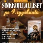 Sinkkuillallinen pe 4.9. Helsinki (Vain ennakkovaraus ja paikkoja rajallinen määrä)