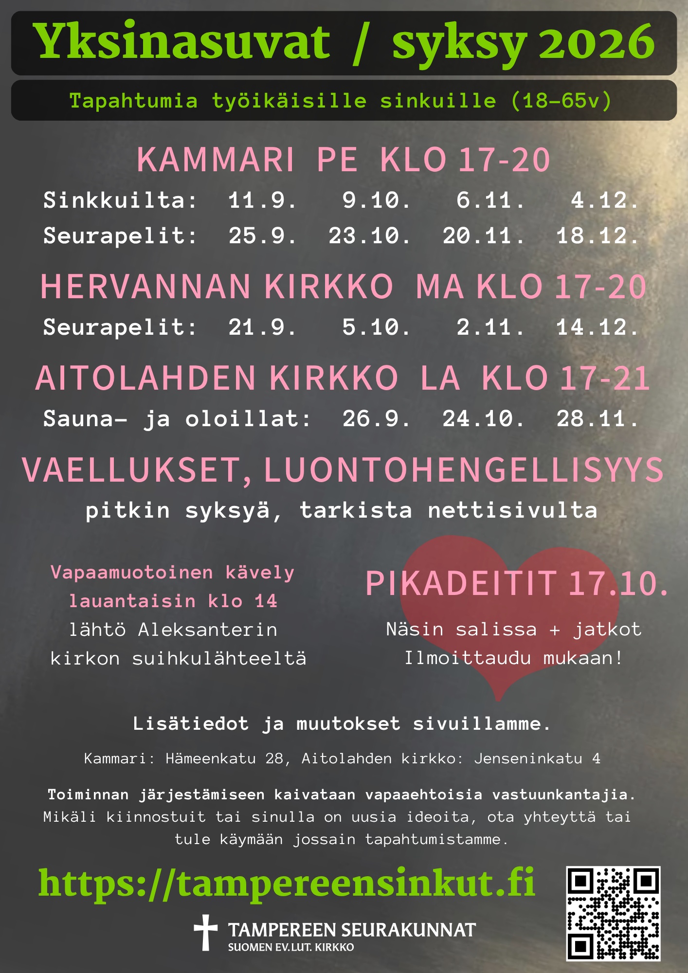 Kammarin sinkkuilta työikäisille (18-65v)