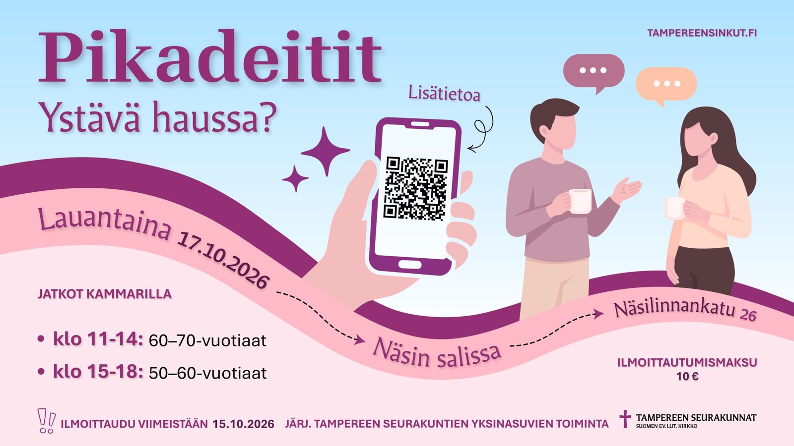 Pikadeitit hieman hitaammin ikäryhmille 50-70v