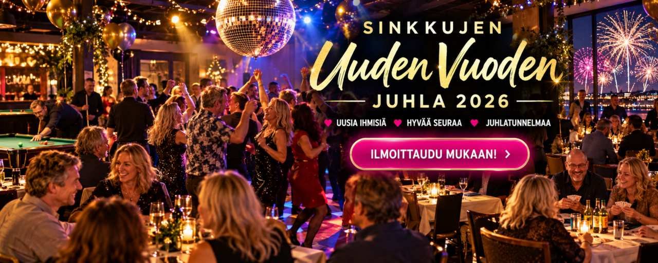 Sinkkujen uusi vuosi 2026 juhla 31.12.2026 Helsingissä